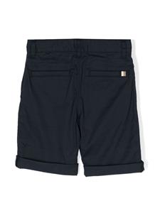 BOSS Kidswear turn-up stretch-cotton shorts - Blauw