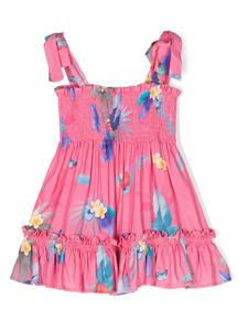 Lapin House Gesmockte jurk met bloemenprint - Roze
