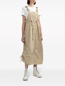 Musium Div. Pinafore midi-jurk met trekkoordtaille - Beige