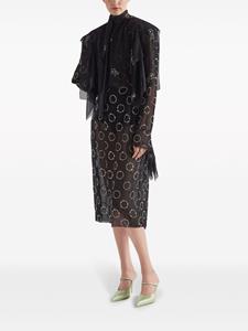 Prada Midi-jurk verfraaid met kristallen - Zwart