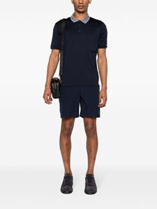 Giorgio Armani contrastring-collar cotton polo shirt - Blauw