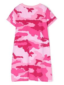 Moschino Kids Jurk met camouflageprint - Roze
