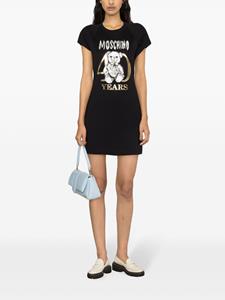Moschino T-shirtjurk met logoprint - Zwart