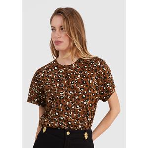 ICODE T-shirt met luipaardprint, ronde hals en korte mouwen