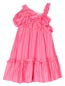 Monnalisa Asymmetrische jurk met ruches - Roze