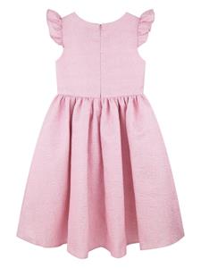 IAME rose-jacquard cotton pleated dress - Roze