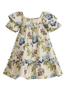 ETRO KIDS Midi-jurk met bloemen-jacquard - Beige