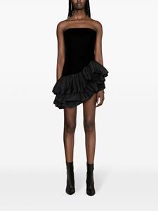 Alexandre Vauthier Mini-jurk met ruche rok - Zwart
