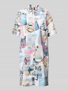 Marc Cain Knielange jurk met all-over motiefprint