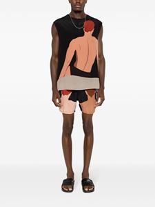 Amir Slama Zijden shorts met print - Zwart