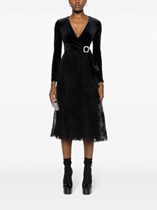 NISSA Midi-jurk met V-hals - Zwart