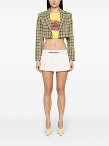 Dsquared2 logo-embroidered pleated mini skirt - Beige