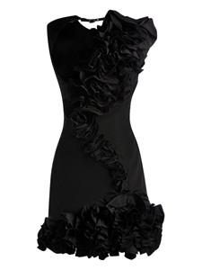 Bally duchesse ruffled mini dress - Zwart
