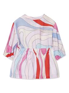 PUCCI Junior Marmo-print cotton midi dress - Beige