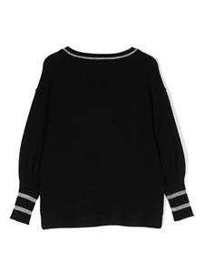Monnalisa Sweater met strikprint - Zwart