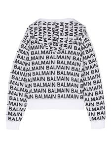 Balmain Kids Sweater met logoprint - Wit