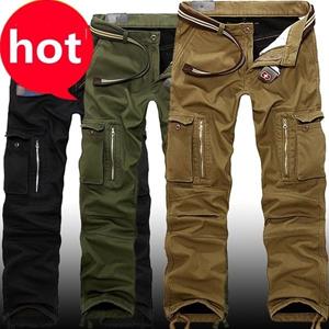 Smart Mouse Militaire jeans met meerdere zakken voor heren, casual training, grote maten katoen, ademende cargo-katoenen broek