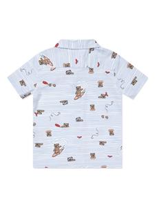Guess kids graphic-print logo-embroidered shirt - Blauw