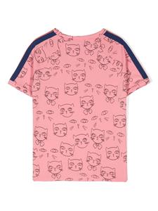 Mini Rodini Cathletes stipe-detail T-shirt - Roze