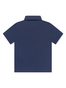 Emporio Armani Kids logo-tape cotton polo shirt - Blauw