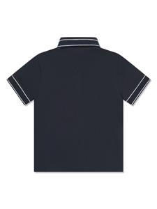 Emporio Armani Kids logo-embroidered cotton polo shirt - Blauw