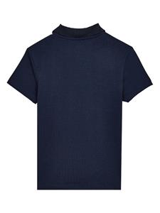 Vilebrequin Kids logo-embroidered organic cotton polo shirt - Blauw