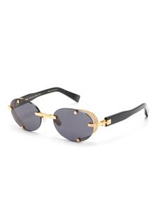 Balmain Eyewear Monsieur zonnebril met ovalen montuur - Zwart