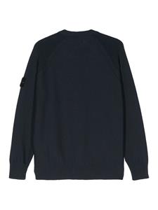 Stone Island Compass-badge cotton-blend jumper - Blauw