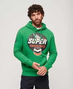 Superdry Mannen Workwear Hoodie met Logo en Print Groen