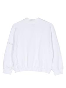 Monnalisa Sweater met logo en rits - Wit