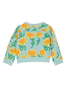 Stella McCartney Kids floral-print cotton sweatshirt - Blauw