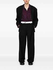 Wales Bonner contrasting-waistband wool trousers - Zwart
