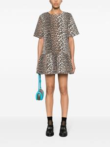 GANNI Mini-jurk met luipaardprint - Bruin