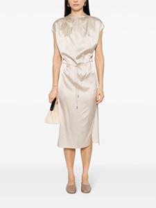 Calvin Klein belted satin midi dress - Beige