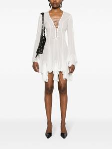 MISBHV lace-up chiffon minidress - Wit