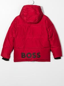 BOSS Kidswear Donsjack met logoprint - Rood