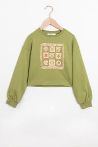 Sissy-Boy Groene Sweater Met Artwork