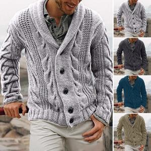 Kaileflf Heren trui jas katoenmix knoopsluiting lange mouw mode vest trui voor herfst winter