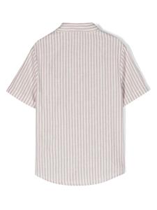 Fay Kids striped short-sleeve shirt - Beige