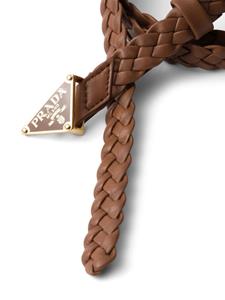 Prada braided leather belt - Bruin