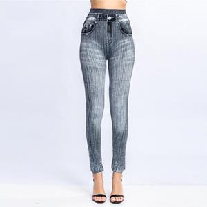 WomanWardrobe Fake Jeans Casual Push Up Casual Fake Jeans Super elastische Butt Lift Fake Jeans Fake Jeans voor werken