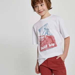 LA REDOUTE COLLECTIONS T-shirt met ronde hals, surfer motief vooraan