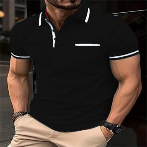 TSBABY 2024 Summer Men's Fashion Short Sleeved POLO Shirt Button Up T-shirt Men's Sports Polo Shirt Sports Tops