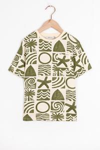 Sissy-Boy Wit T-shirt Met Groene Print