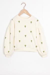 Sissy-Boy Off-white Sweater Met Palmboom Embroidery