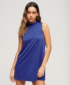 Superdry Vrouwen Mouwloze Mini-jurk met A-lijn Blauw