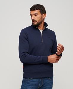 Superdry Mannen Essential Sweatshirt met Halve Rits Blauw