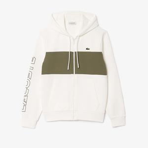 Lacoste Zip-up hoodie, color block, in molton