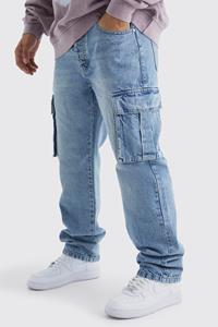Boohoo Onbewerkte Baggy Cargo Jeans, Light Blue