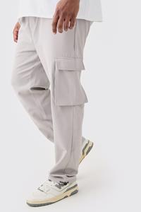 Boohoo Plus Elastic Lightweight Stretch Skinny Cargo Trouser, Charcoal